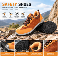 Chaussures de sécurité ACE d'été basses à lacets, respirantes, en daim et maille, avec semelle extérieure en PU, semelle intermédiaire en fer, anti-perforation, embout en acier, pour l'industrie et l'usine
