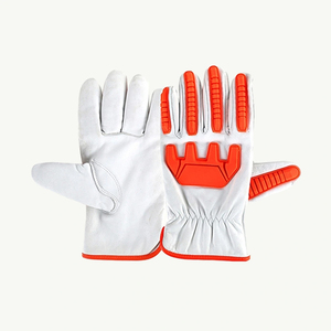 Gants de mécanicien en cuir orange résistants aux coupures, anti-chocs, avec manchette renforcée antidérapante et résistants à la chaleur - Product Image 5