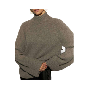 Pullover a girocollo Casual in cotone 100% cotone <span class=keywords><strong>lana</strong></span> Cashmere manica svasata girocollo da donna - Product Image 1