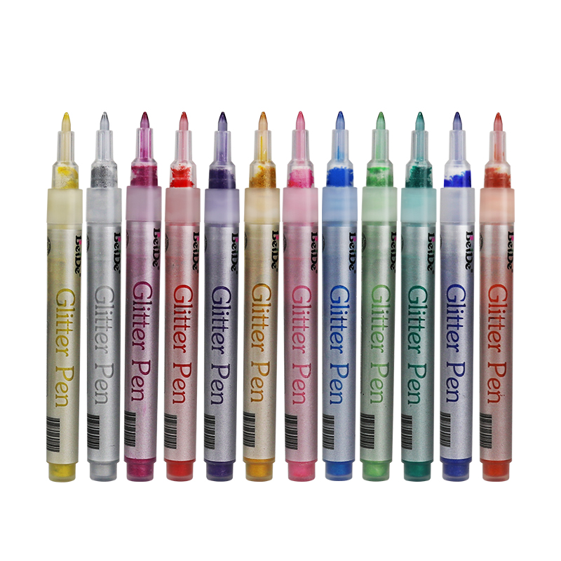 Metallic Paint Pens Set Permanent Glitter Marker For Stone Glass Metal Fabric