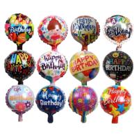 Nouveaux ballons ronds en aluminium de 10 pouces en anglais « Joyeux anniversaire » pour la décoration de fête d'anniversaire et de vacances