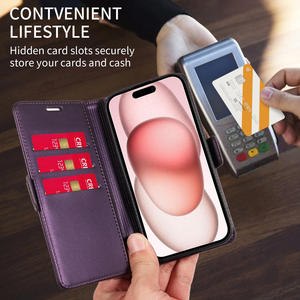 Custodia a <span class=keywords><strong>Portafoglio</strong></span> in Pelle PU Antiurto per <span class=keywords><strong>iPhone</strong></span> 17 16 15 Plus 14 12 11 <span class=keywords><strong>13</strong></span> <span class=keywords><strong>Pro</strong></span> Max con Scomparti per Carte - Product Image 4