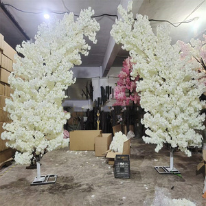 Arche de fleurs artificielles de cerisier de haute qualité, blanches et roses, personnalisées, pour décor de toile de fond de mariage - Product Image 5