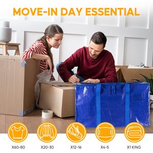 Sacs de <span class=keywords><strong>rangement</strong></span> et de déménagement extra-larges réutilisables en PP tissé avec fermetures éclair, <span class=keywords><strong>housse</strong></span> anti-poussière robuste pour vêtements et usage domestique - Product Image 5