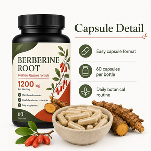 OEM/ODM Best-Selling Berberine HCl Capsules Herbal Supplement Black Pepper Extract Low-Carb Dietary Supplement Improve Immunity - Product Image 2