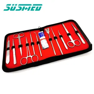Instrumentos cirúrgicos médicos Suture Tool Set Aço inoxidável suturas médico kit conjunto com 22pcs para estudantes de medicina
