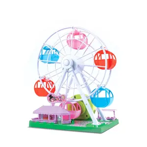 Cute design plastic mini ferris wheel toy music box for children.