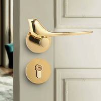 Nouvelle conception moderne, poignée de porte magnétique silencieuse en forme d'oiseau argenté pour chambre, salle de bain, cuisine, maison