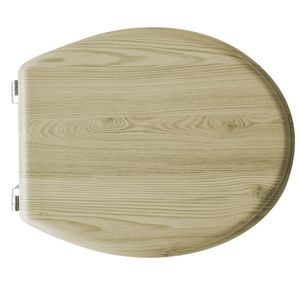 Siège de toilette en bois d'érable, longueur 44 cm, largeur 37 cm, hauteur 6 cm, ajustement universel - Product Image 1