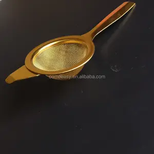 מסננת רשת עדינה מנירוסטה 304 בצבע זהב עם ידית כלי מטבח מסננת מטבח מסעדה