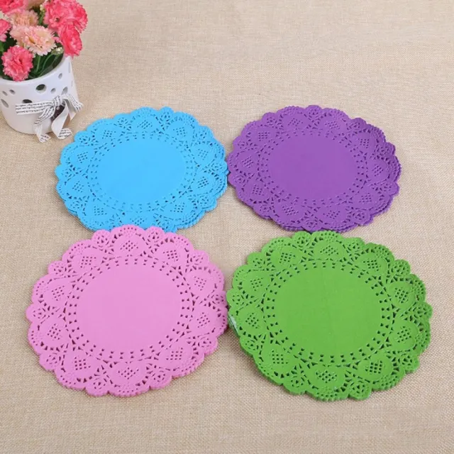 Hot sale red heart shape colored paper doilies