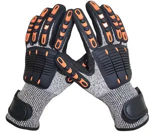 Kunden spezifische Sicherheits arbeits schutz handschuhe Schnitt beständige stoß feste TPR-Handschuhe