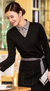 Nueva moda personalizada de imitación de dos piezas camisa de trabajo restaurante Bar personal uniforme superior camarero camarera estilo Casual Fabricación de <span class=keywords><strong>camisetas</strong></span> - Product Image 4