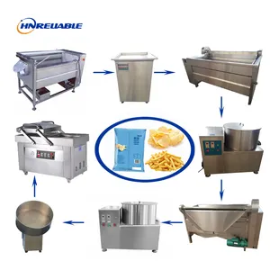 Sweet potato chips Cutting frying making machine small scale french fries production line