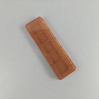 Palette de fards à paupières rectangulaire vide personnalisable avec logo, 5 couleurs marron, emballage cosmétique pour blush