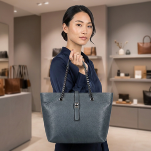 Bolsos de Mano Casuales para Mujer, a la Moda, Personalizables, Plegables, con Capacidad de 3L+, Impermeables, Ligeros, de Cuero Genuino, con Cierre Extraíble - Product Image 1