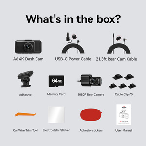 Redtiger nhà phân phối A6 xe hộp đen 4k kép đêm Dash Camera phía trước và phía sau được xây dựng trong Wifi & GPS 24h chế độ đậu xe - Product Image 2