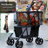 Poussette pliable pour animaux de compagnie PAIPET, pliage à une touche, poussette pour chien et chat avec panier amovible à double couche pour les voyages