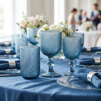 StarLuckINT Verres à vin vintage en gros à motif spirale gaufré, verres à boire colorés vert et rose pour la location d'événements de mariage