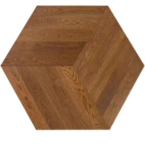 Plancher en bois composite multicouche en chêne <span class=keywords><strong>et</strong></span> noyer noir, à chevrons, adapté aux bébés, <span class=keywords><strong>parquet</strong></span> assemblé <span class=keywords><strong>hexagonal</strong></span> - Product Image 1