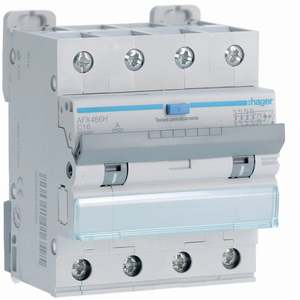 AFX466H Personalizzabile con Hagers RCBO 10000A 4P curva C 16A tipo A 300mA 4M - Product Image 1