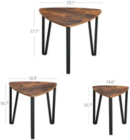 Tables gigognes triangulaires noires Meubles de salon Table basse Ensembles de 3 tables de chevet antiques Table d'angle