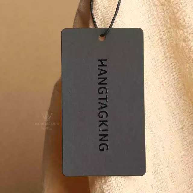 Custom Designed RFID Clothing Price Tags UV Black Cardboard Hang Tag Barcode Paper Card Tag Label Printing for Shoes Garments