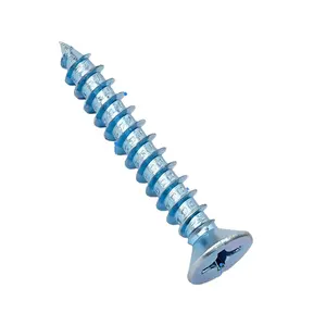 בורג כחול אבץ 15x35mm שטוח ראש צלב ברגים בתוספת קשה countersunk חוזק גבוה עץ בורג M3M4M5M6