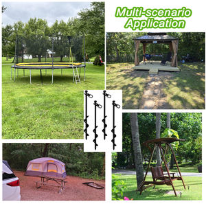 Powerful Spiral Ground Anchor Screw Steel Galvanized Ground Screw Pile with Swivel Carabiner Hook for Tent <strong>Trampoline</strong> <strong>Canopy</strong> - Product Image 4