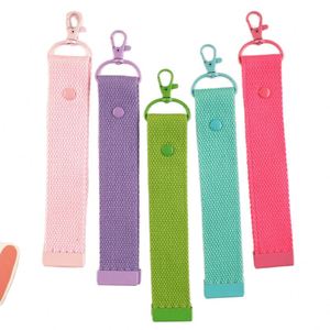 Llaveros de lona personalizados a todo color con cinta decorativa, de Corea del Sur, DIY, en blanco, para planchar a mano, adornos colgantes - Product Image 1