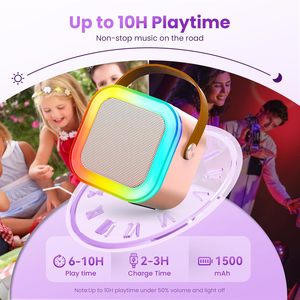Mini machine karaoké pour enfants - Haut-parleur portable sans fil 5W avec portée de 10m, jouet éducatif pour les enfants de 5 à 15 ans, mini machine karaoké unisexe - Product Image 3