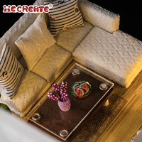IIECREATE K-028 Kit de Casa de Muñecas en Miniatura de Madera 3D para Armar - Juguete Educativo para Construcción de Ciudades