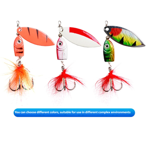 Esca Metallica Rotante con Piume - Spinnerbait a Lunga Gittata con Ami per Spigola e Pesca in <span class=keywords><strong>Mare</strong></span> - Product Image 4