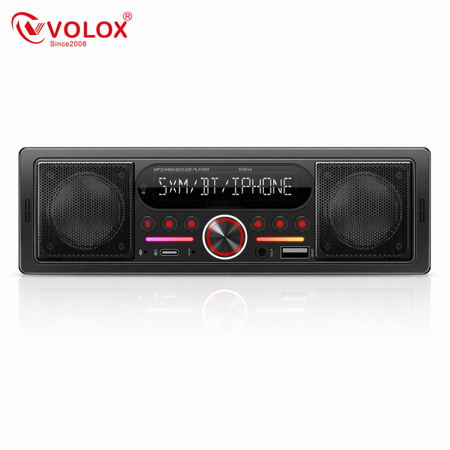 Single Din Car Audio Stereo MP3 Player Built-in Speakers for 5.0 FM Transmitter APE Hi-Res Sound USB Type-C AUX