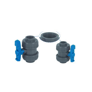 Robinet à boisseau sphérique à double union personnalisé - pour la plomberie des étangs à koï et les systèmes de jardin aquatique - Robinet à boisseau sphérique à double union en PVC - Robinet à boisseau sphérique en PVC <span class=keywords><strong>Era</strong></span> - Product Image 4