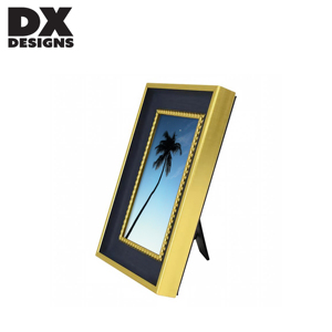 กรอบรูปพลาสติกตกแต่งด้วยลูกปัดสีทองสไตล์วินเทจ DX Designs ขนาด 4x6 5x7 8x10 นิ้ว กรอบรูปตั้งโต๊ะสุดหรูสำหรับตกแต่งห้องนั่งเล่น - Product Image 2