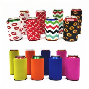 Custom Logo Can Cooler Neoprene 12oz 16oz Beer Can Koozies Sublimation Drink Stubby Holder