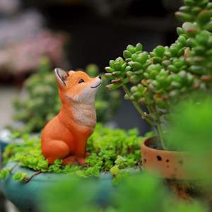 <span class=keywords><strong>Jardinière</strong></span> unique en forme de renard à neuf queues avec cactus queue de singe |   Mini jardin féerique de bureau, décoration zen pour bureau à domicile et <span class=keywords><strong>idée</strong></span> cadeau - Product Image 2