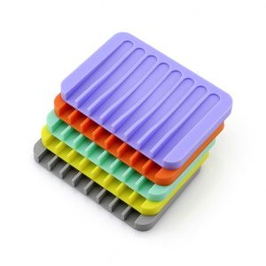 ที่วางสบู่กันกลิ่นสำหรับห้องอาบน้ำ - ถาดใส่สบู่ซิลิโคนระบายอากาศได้ - Product Image 3