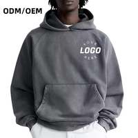 Sweat à capuche en coton pour homme, coupe oversize, épaules tombantes, molleton épais, couleur unie, style streetwear décontracté, logo personnalisé OEM