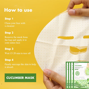 <span class=keywords><strong>Prix</strong></span> de gros Masque facial hydratant anti-rides Lifting au concombre de marque privée Masques faciaux personnalisés Drap de beauté - Product Image 3