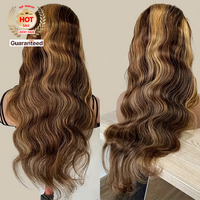 Perruques cheveux humains brésiliens Full Virgin HD dentelle Highlight Perruques cheveux humains Body Wave Curly Transparent Lace Front Perruques cheveux humains pour femmes noires