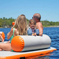 Grande plateforme flottante gonflable pour la baignade, les fêtes au lac et les activités aquatiques en famille