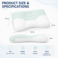 Oreiller ergonomique double couche pour le soutien du cou avec noyau en tube PE, housse respirante, design profilé pour dormeurs sur le côté et sur le dos OEM ODM