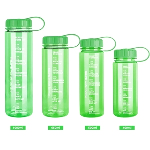 Bouteilles d'eau sportives personnalisées de 400 ml, 500 ml, 650 ml, 1000 ml avec échelles, provenant de sociétés de bouteilles d'eau en plastique. Bouche large - Product Image 1