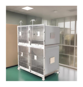 Cage pour animaux de compagnie en acier inoxydable 304 de style moderne, motif solide, pour petits animaux, usage en animalerie et en clinique vétérinaire - Product Image 1