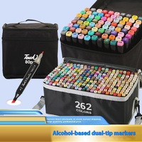 Ensemble de marqueurs d'art à alcool à double pointe personnalisée Stylo marqueur de dessin permanent pour artistes, adultes et enfants