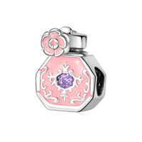 Breloques Pan Charms en argent, motif rouge à lèvres et perles 'Beautiful Girl', compatibles avec bracelet original, bijoux, cadeau d'anniversaire pour petite amie, Berluque