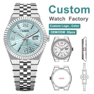 Reloj de Cuarzo de Acero Inoxidable Luminoso de Lujo de Marca Privada de Alta Calidad con Logotipo Personalizado, Movimiento Japonés de 5 ATM para Hombre - Product Image 1