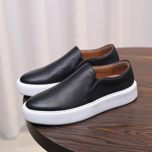 New Soft Cowhide <b>White</b> Sneakers, Top-grade <b>Leather</b> <b>Shoes</b> for <b>Men</b>, Sportive and Casual Sneakers, Korean Style Trendy Design - Product Image 2
